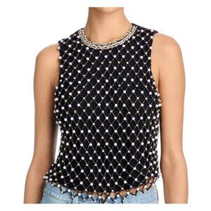 Alice and Olivia Amal Embellished Boxy Tank